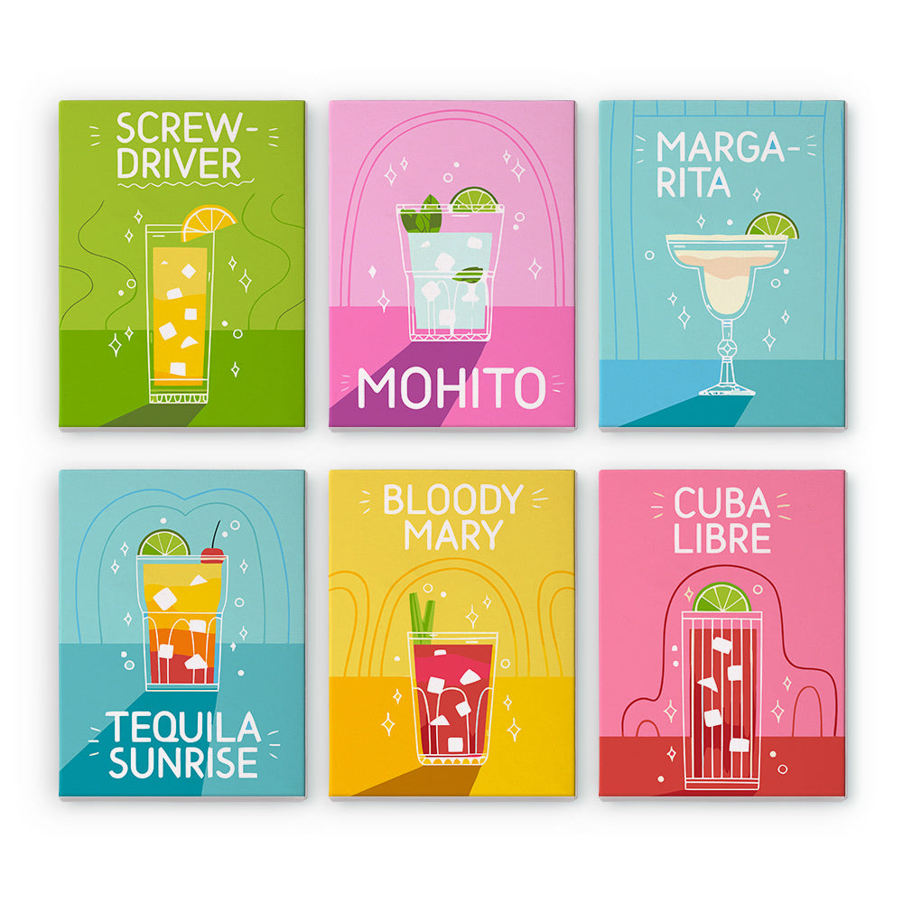 Pack 6 Mini Lienzos - Cocteles verano