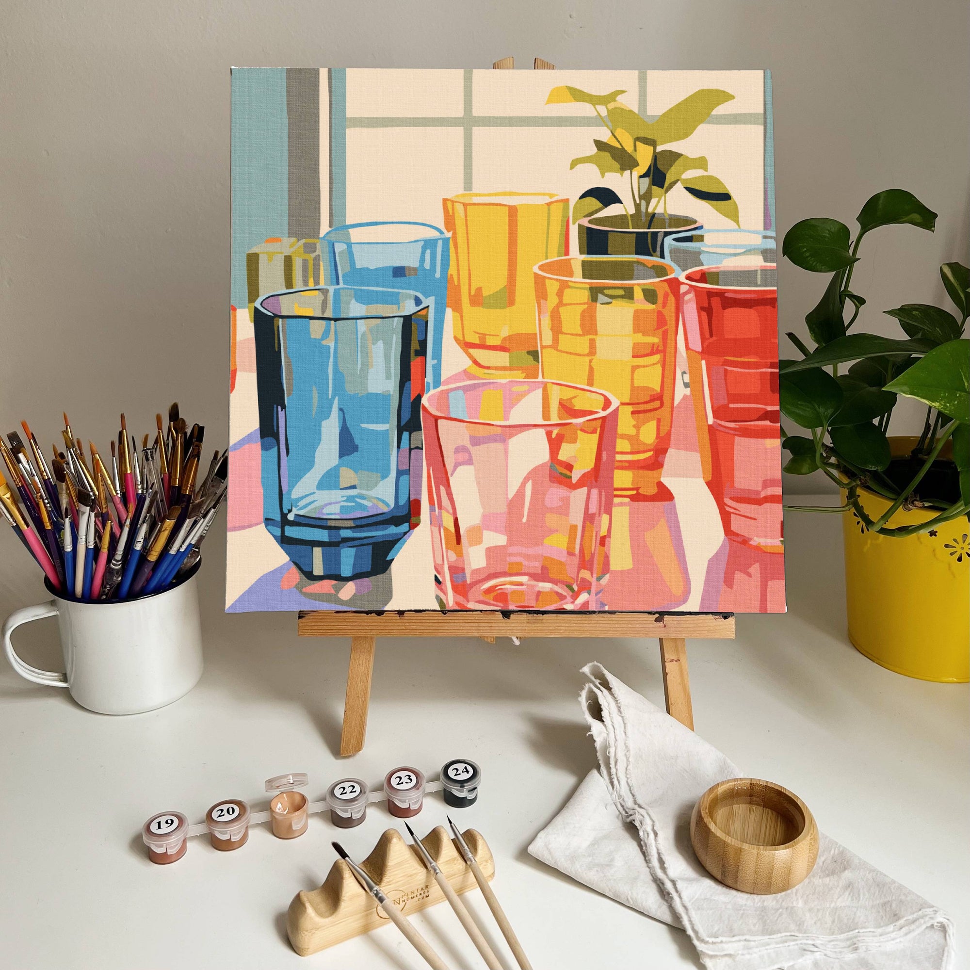 Vasos de colores -  Pintar Números®