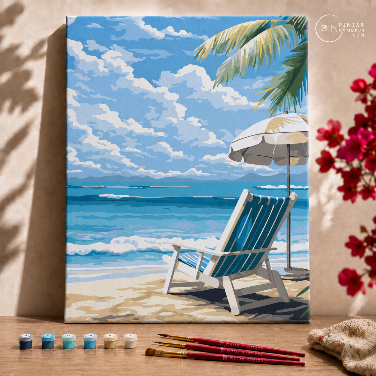 Tumbona en la playa - Pintar Números®