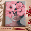 Mujer de flores rosas -  Pintar Números