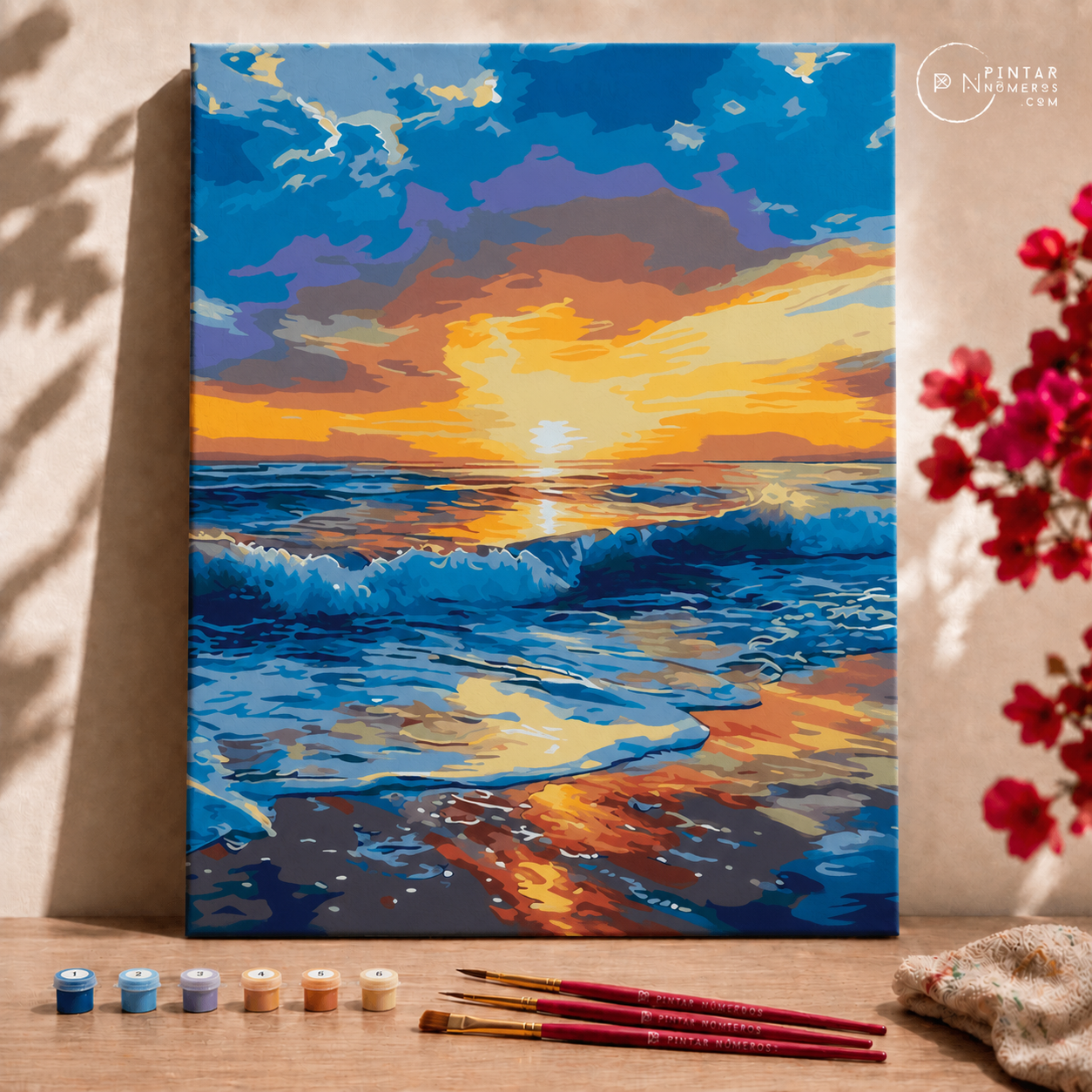 Amanecer en el mar -  Pintar Números