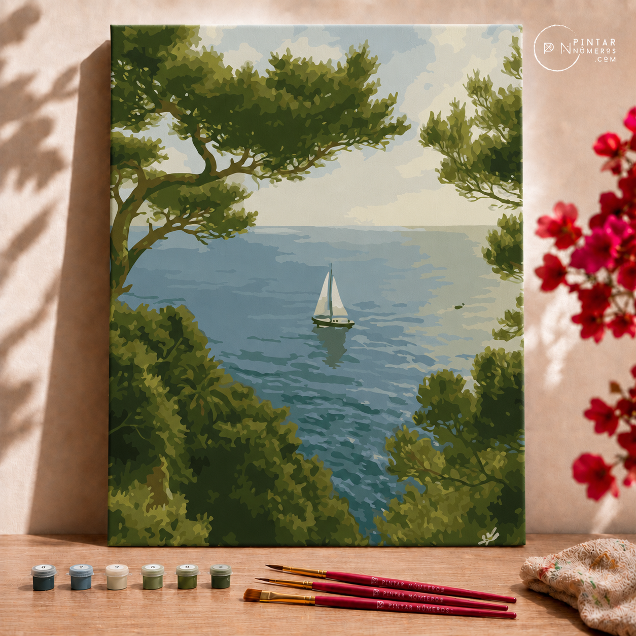 Velero en el mar - Pintar Números®