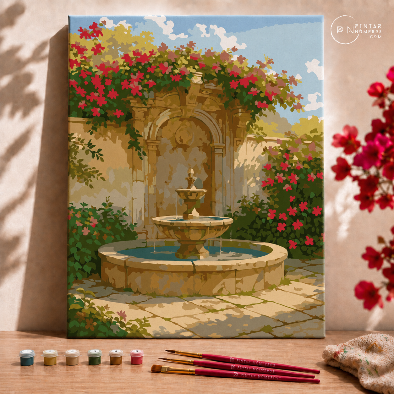 Fuente floral -  Pintar Números