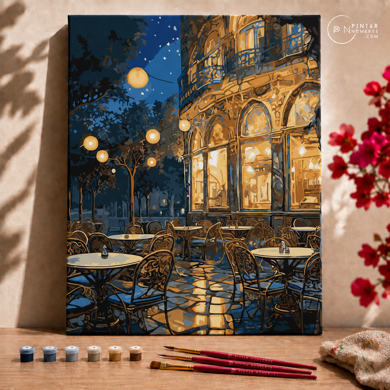 Terraza de noche - Pintar Números®