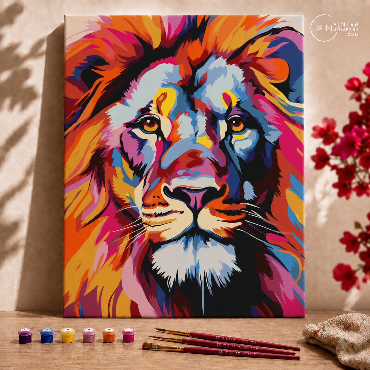 León con gafas  -  Pintar Números®