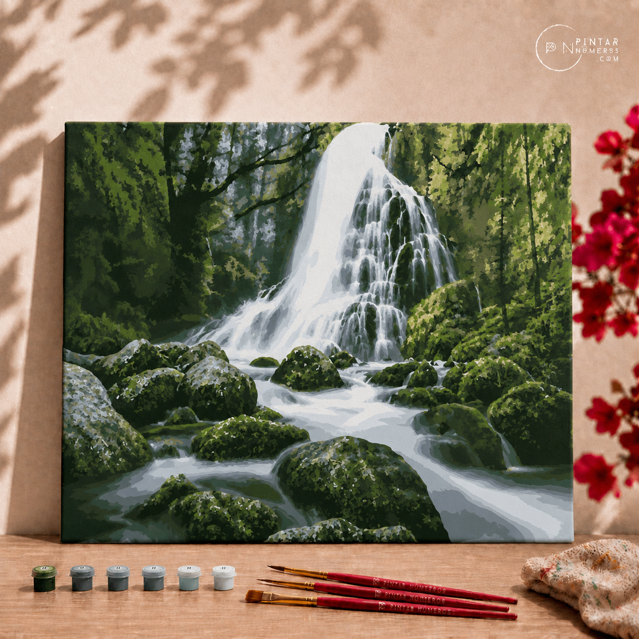 Cascada en el Corazón del Bosque -  Pintar Números®
