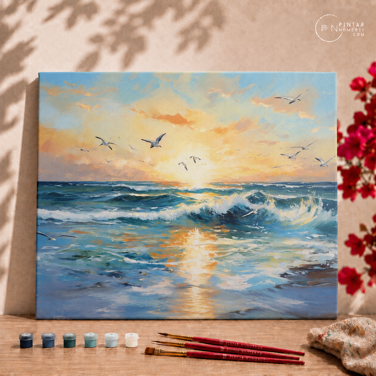 Atardecer en el mar - Pintar Números®