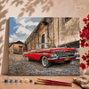 Coche descapotable rojo Cuba - Pintar Números®