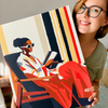Mujer leyendo en colores  -  Pintar Números®