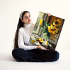 Girasoles en la Ventana - Pintar Números®