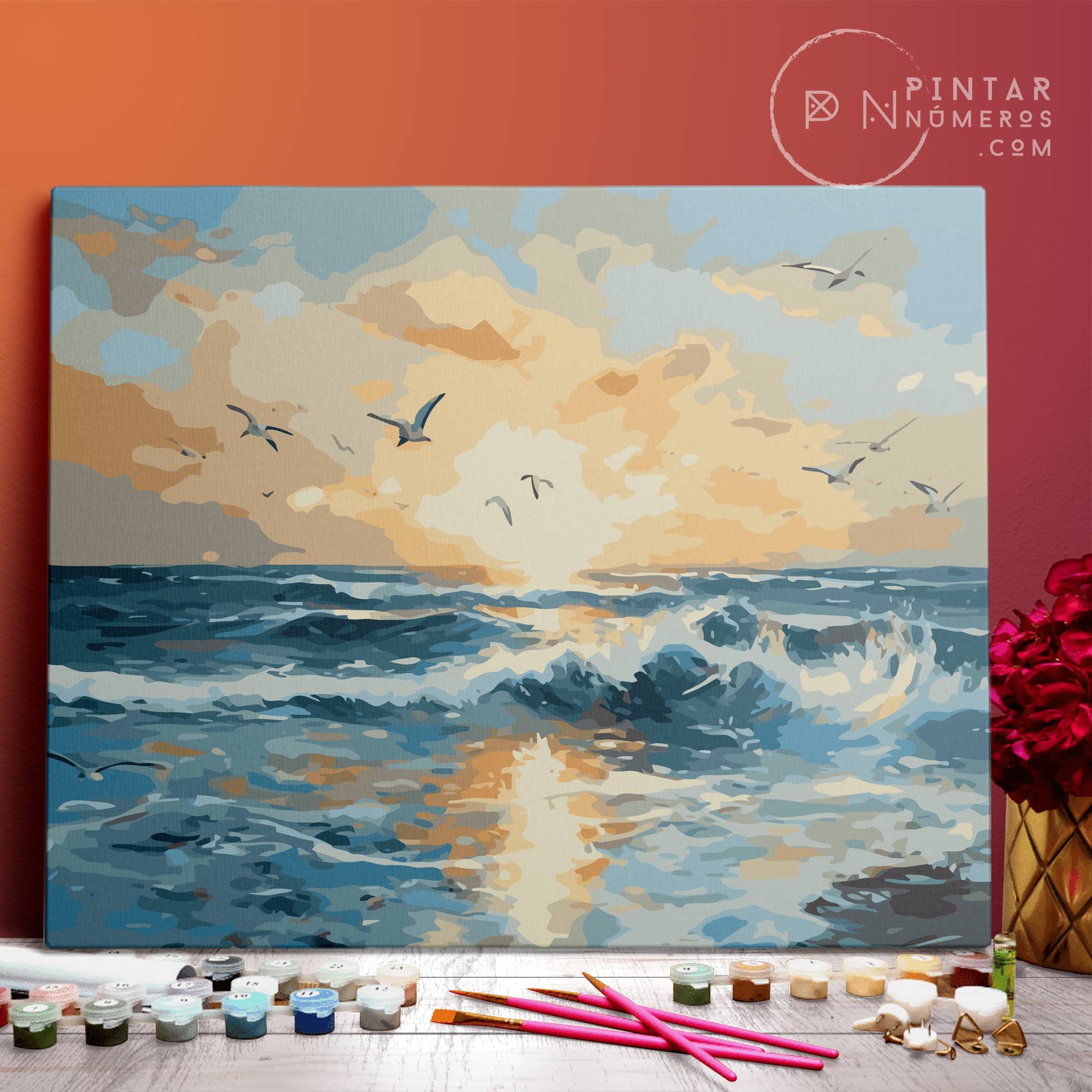 Atardecer en el mar - Pintar Números®