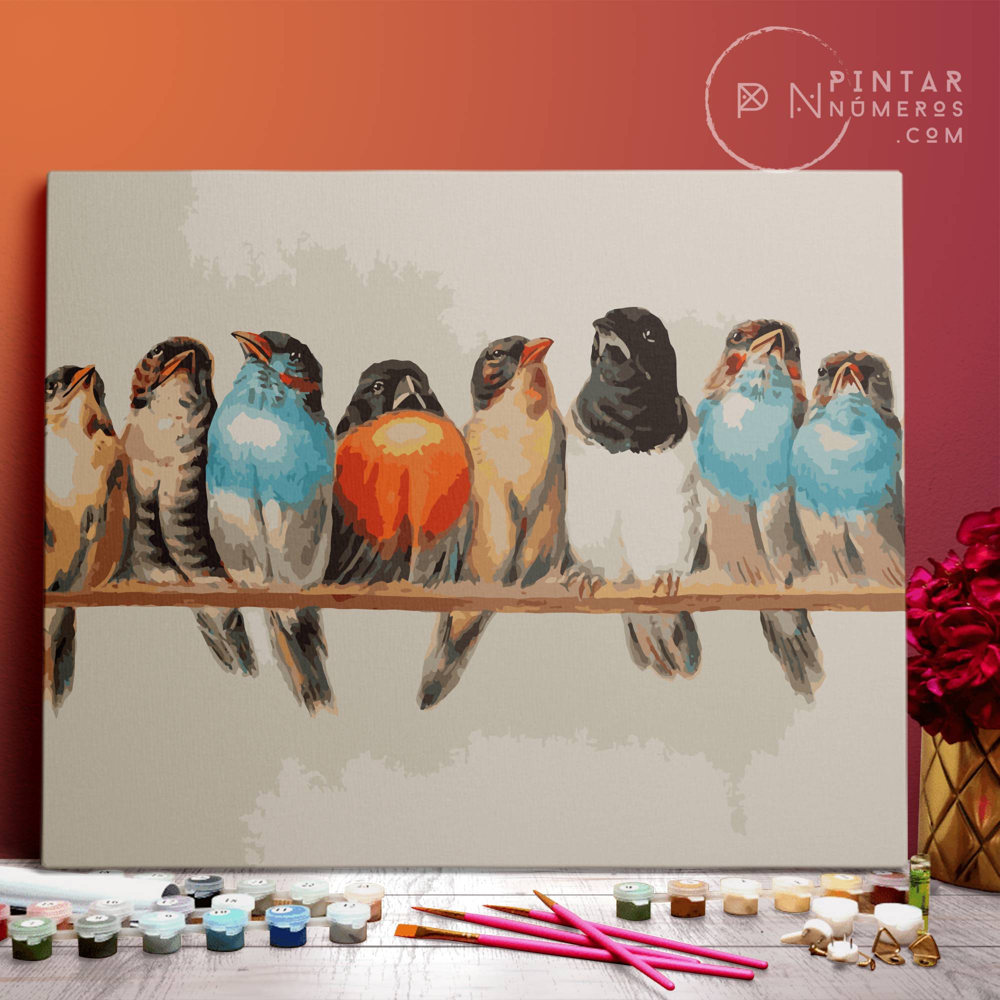 Pájaros posando -  Pintar Números®