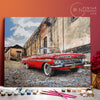 Coche descapotable rojo Cuba - Pintar Números®
