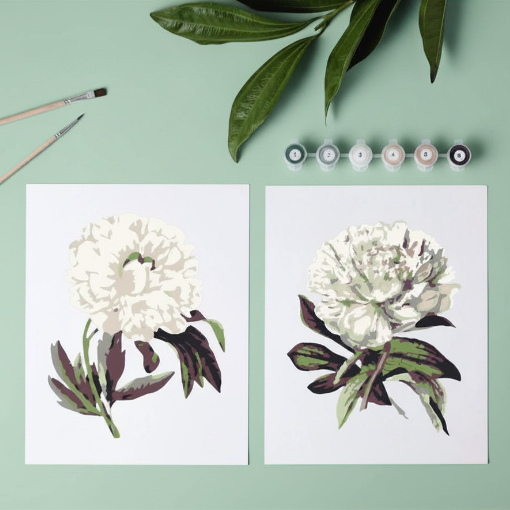 Peonias - Láminas Pintar Números