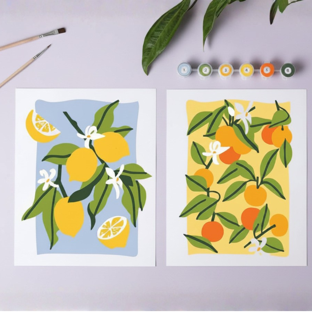 Cítricos - Láminas Pintar Números