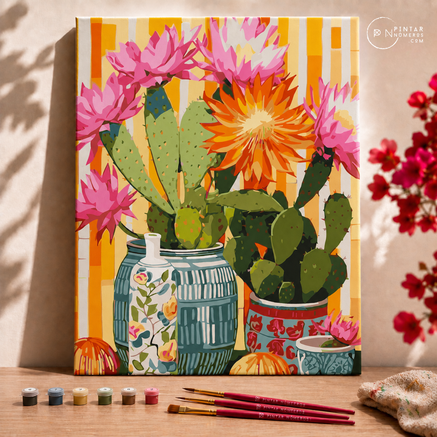 Jarrón con Cactus -  Pintar Números®