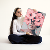 Mujer de flores rosas -  Pintar Números