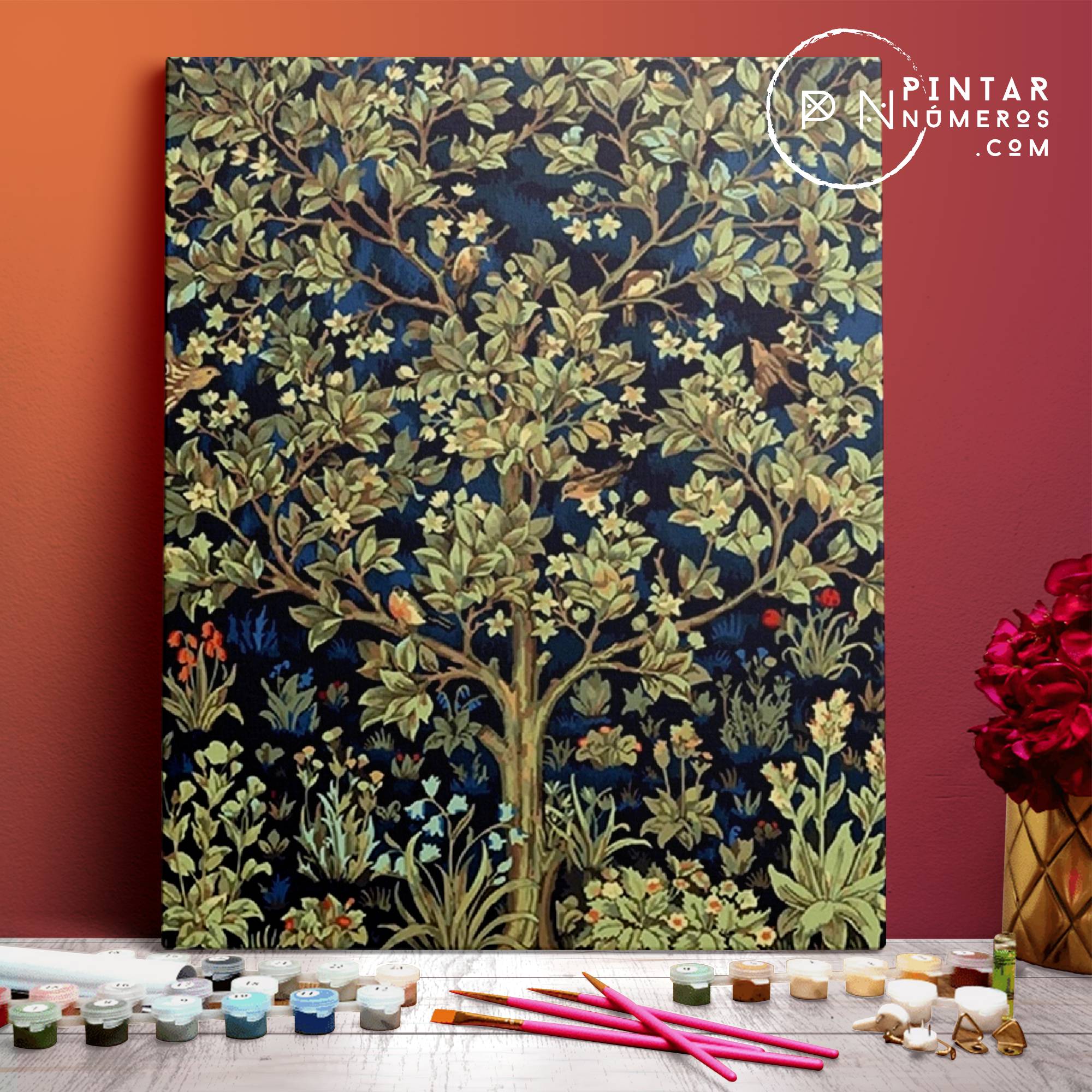 Árbol de la Vida de William Morris - Pintar números