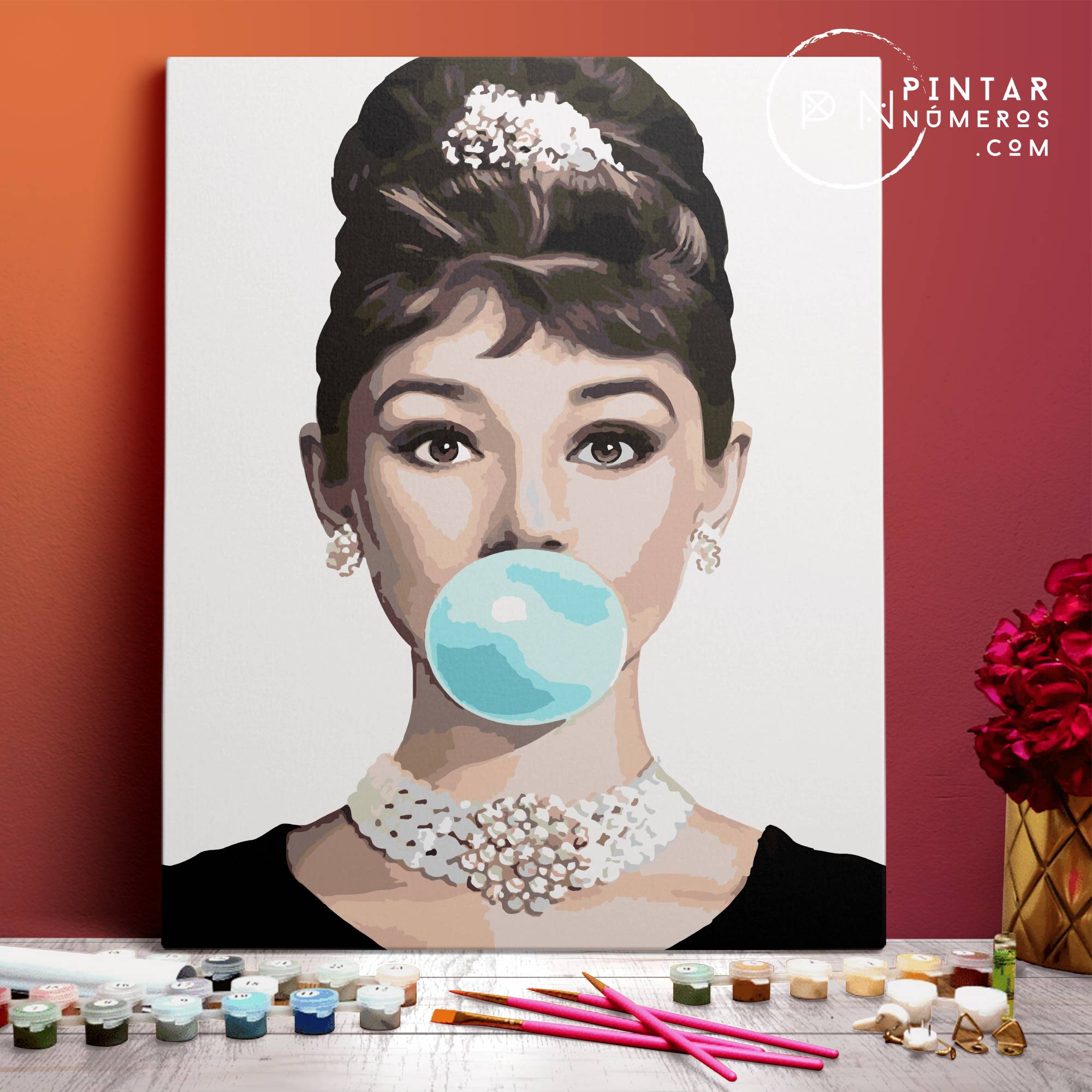 Audrey Hepburn chicle - Pintar Números®