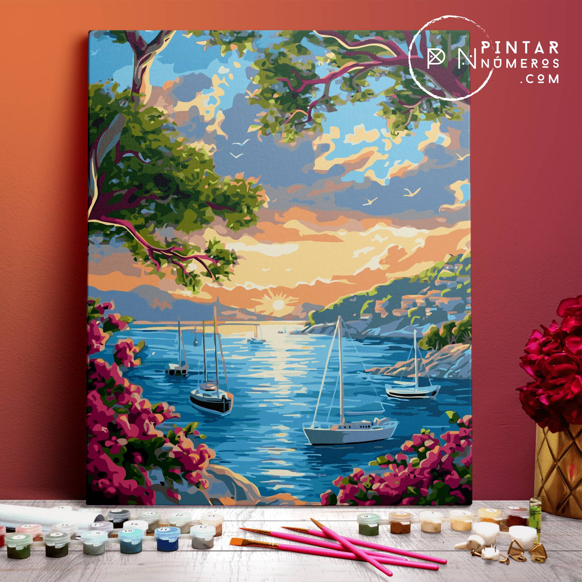 Atardecer en el paraíso -  Pintar Números®