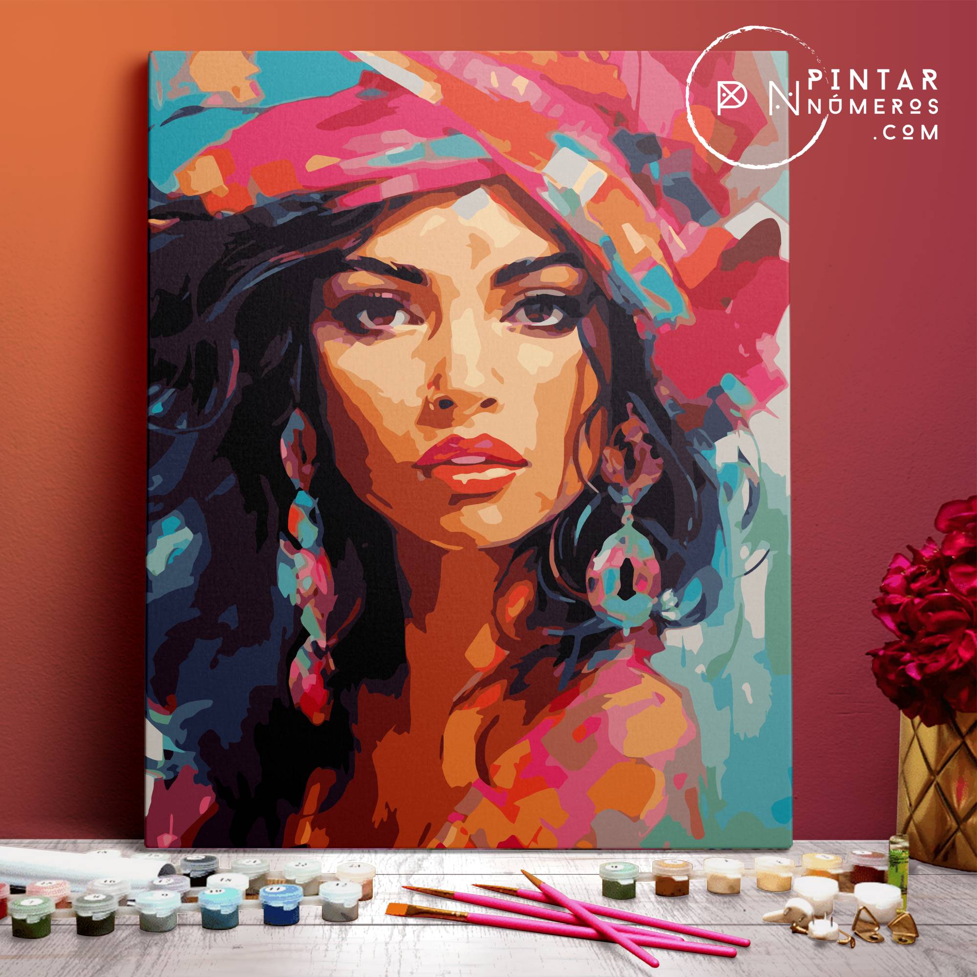 Mujer pop colores -  Pintar Números®