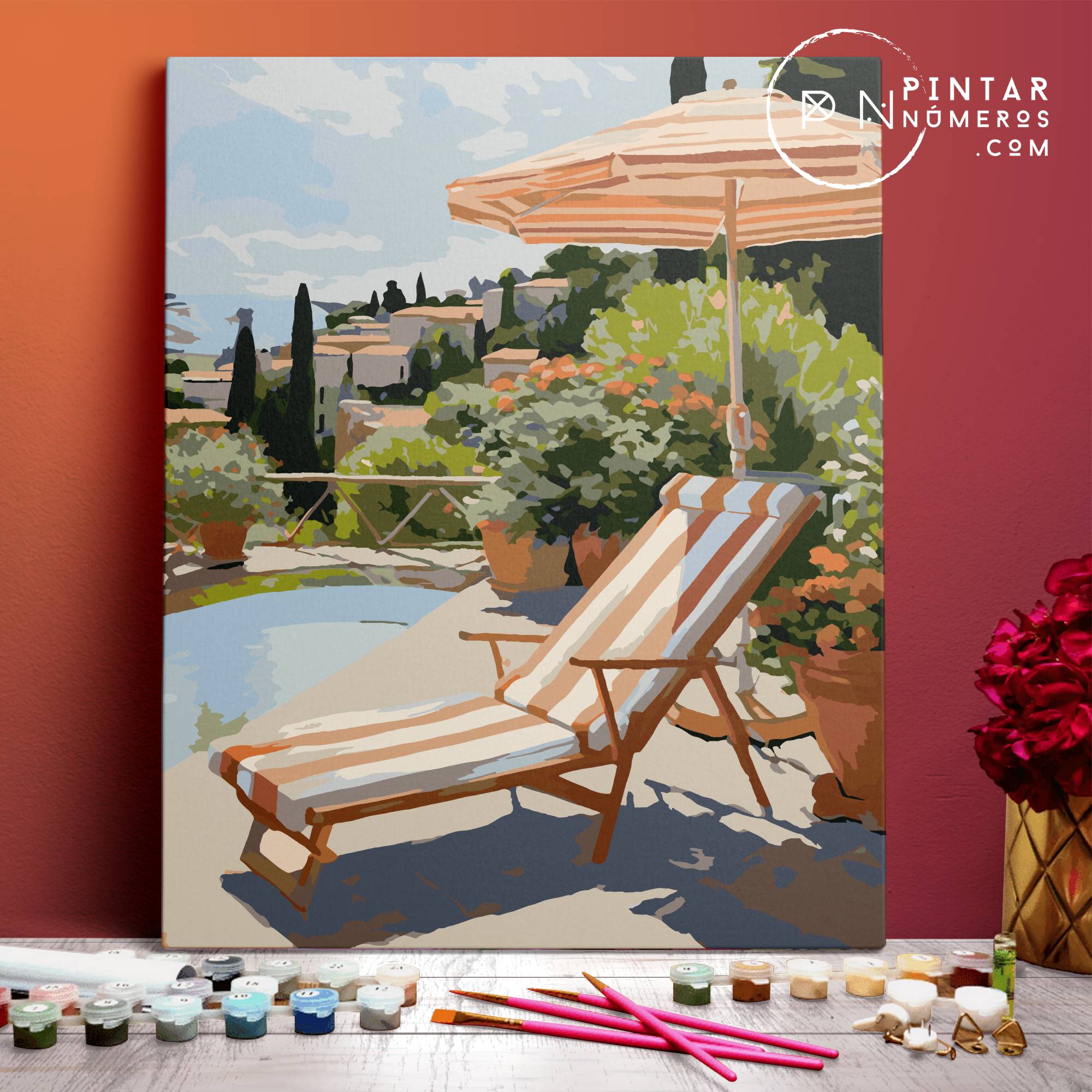 Tumbona al sol - Pintar Números®