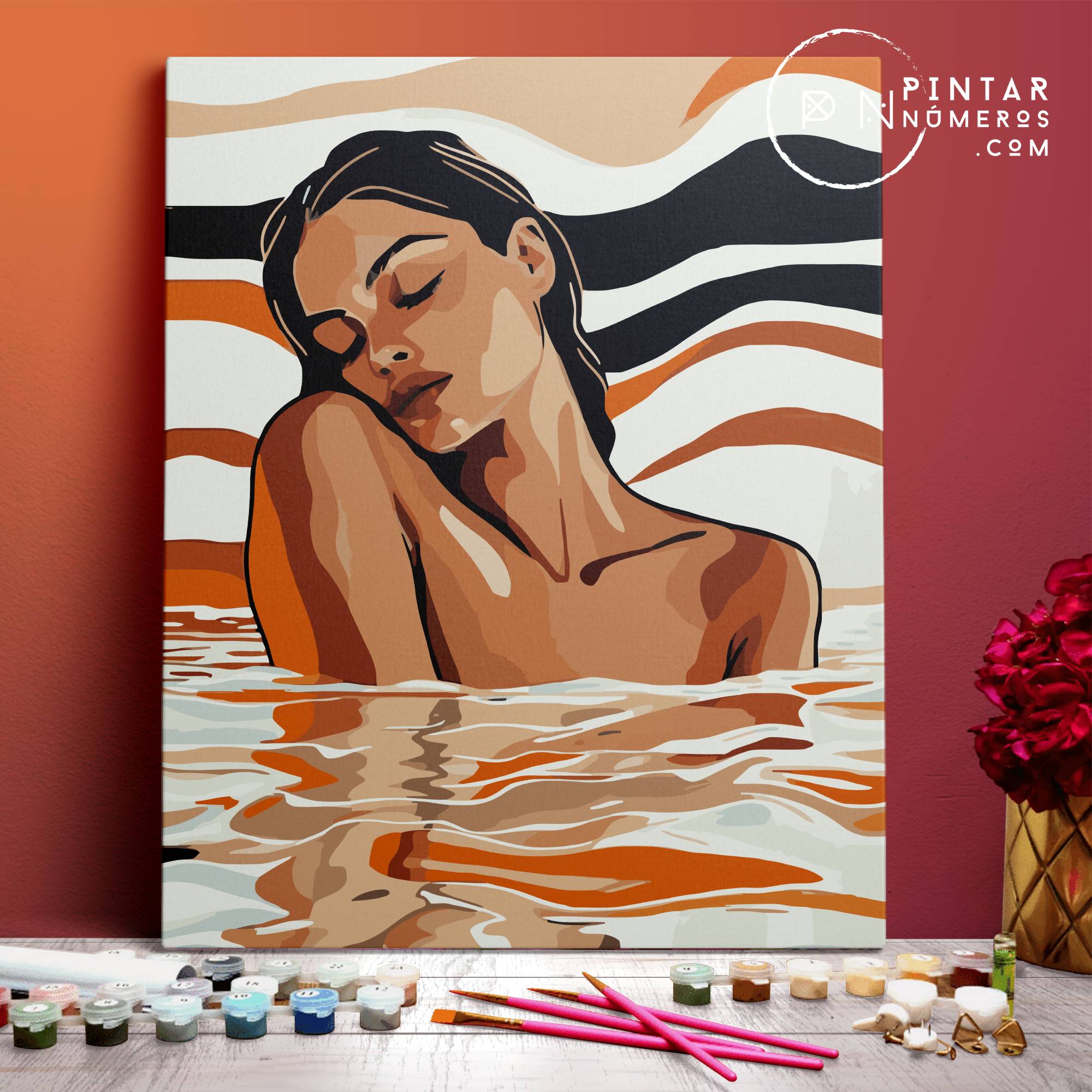 Mujer en el agua -  Pintar Números®
