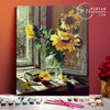Girasoles en la Ventana - Pintar Números®