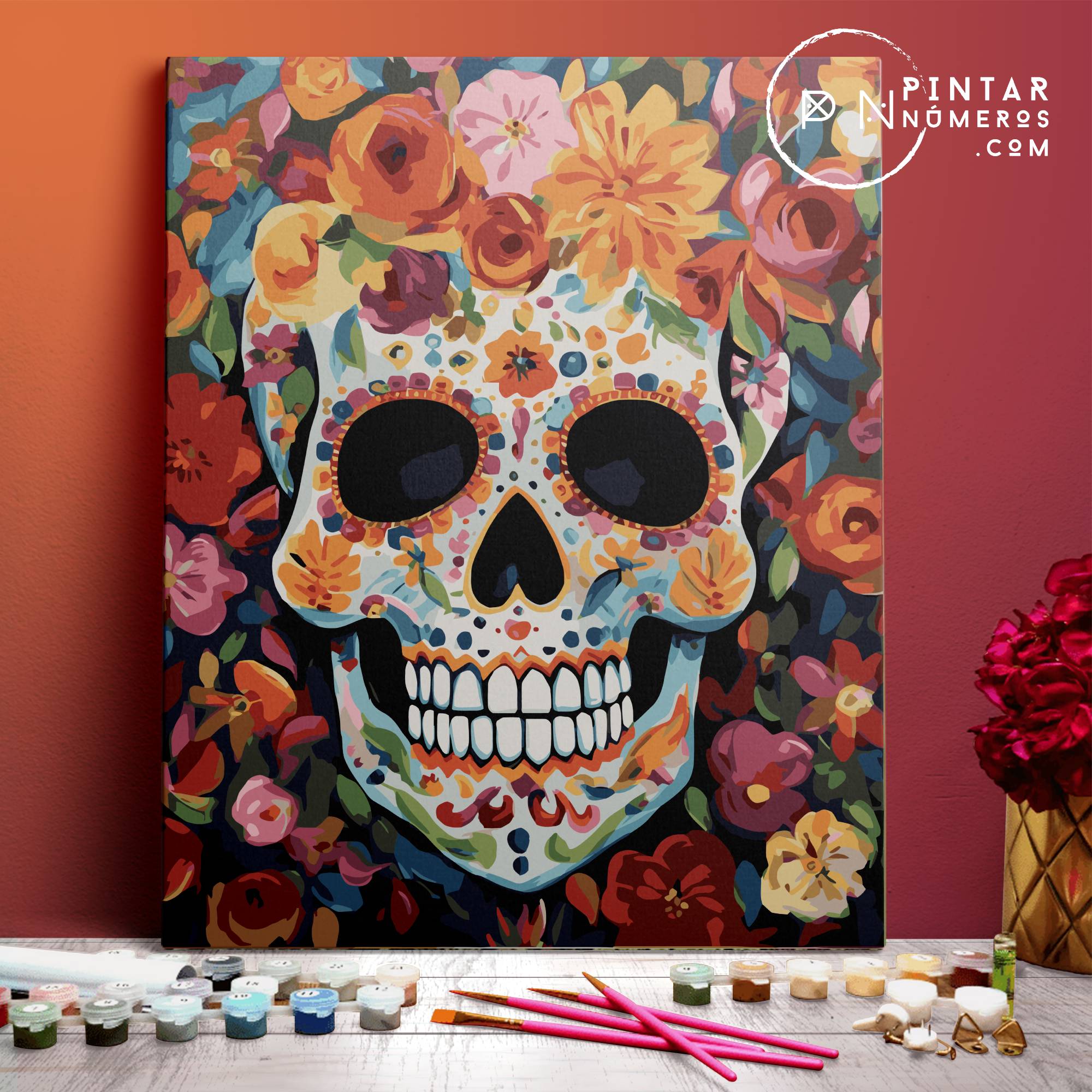 Calavera floral - Pintar Números®