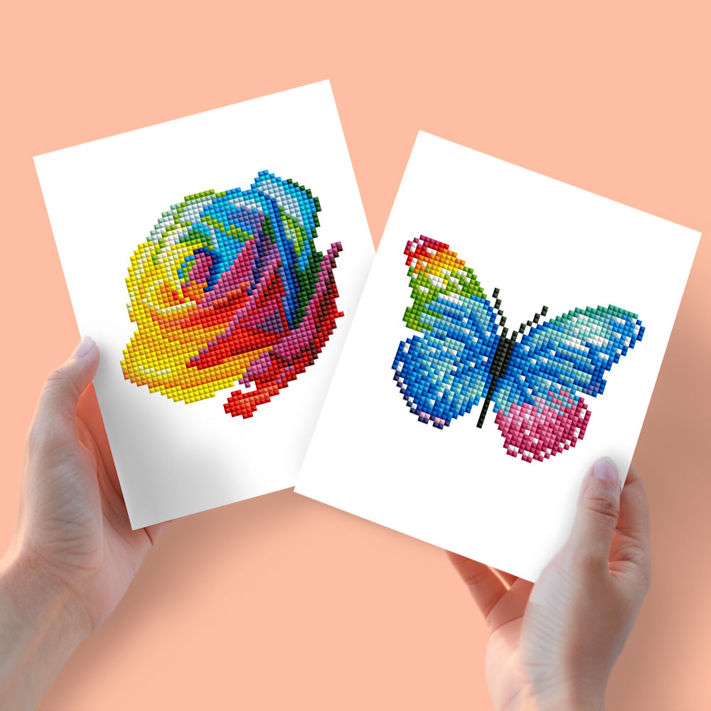 Mini Diamantes - Flor y mariposa