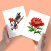 Mini Diamantes - Pajaro y Flor