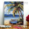 Barcas y Palmera - Pintar Números®