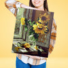 Girasoles en la Ventana - Pintar Números®