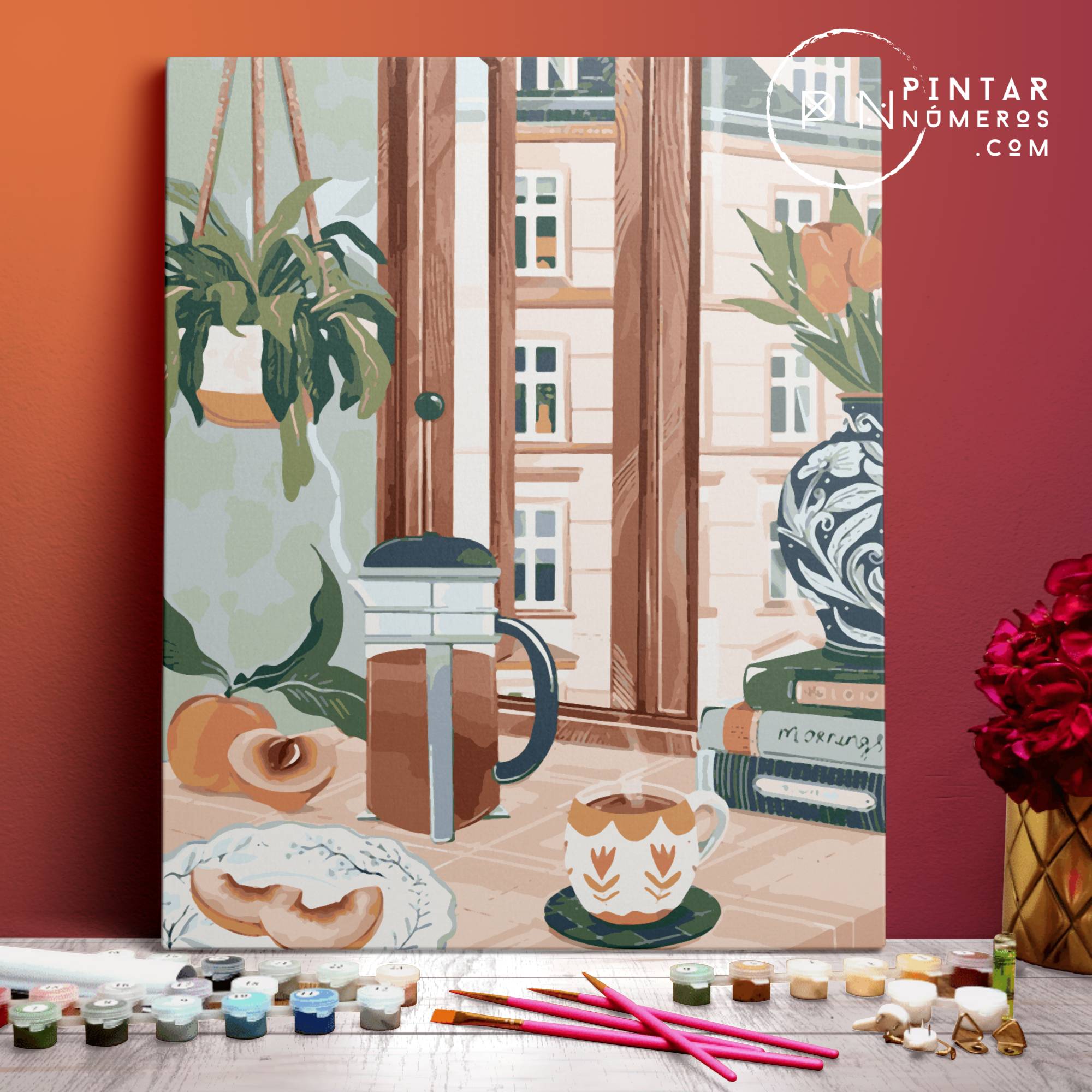 Café con vistas -  Pintar Números