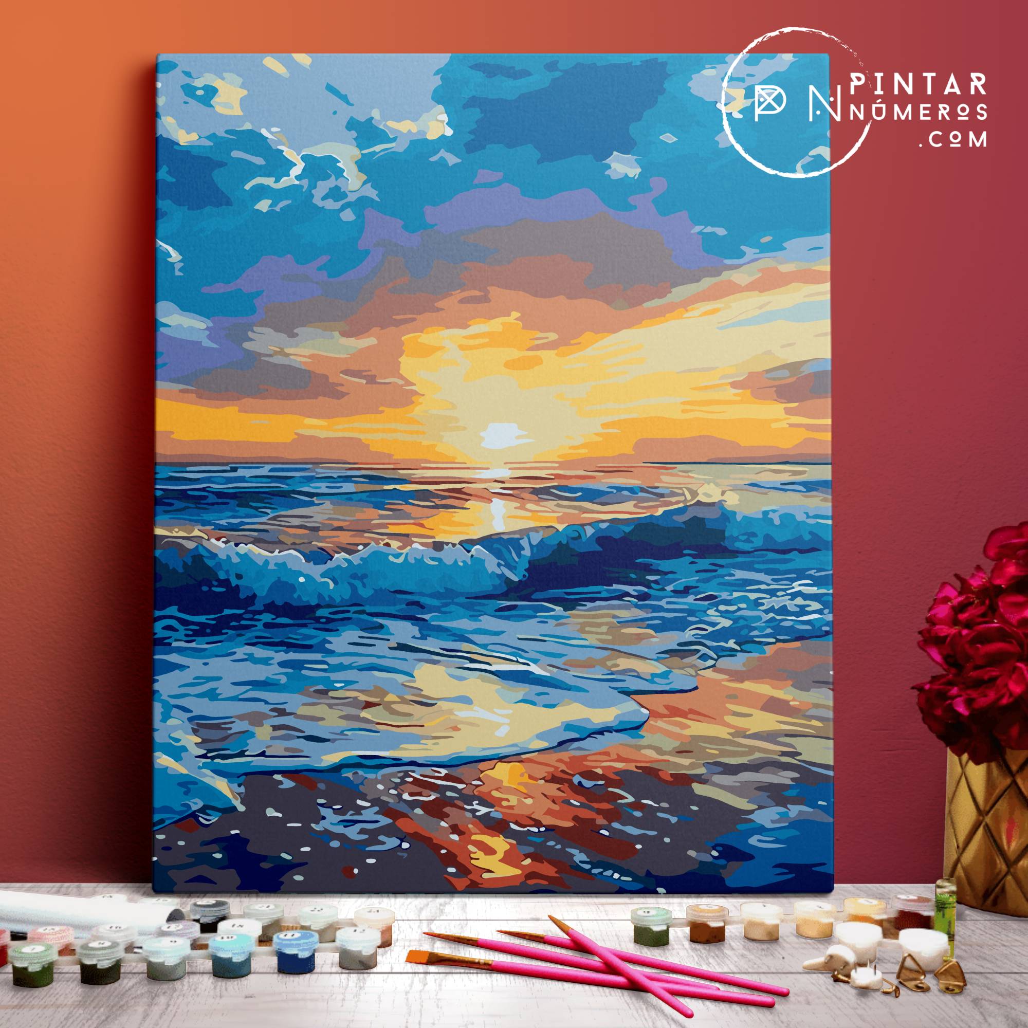Amanecer en el mar -  Pintar Números