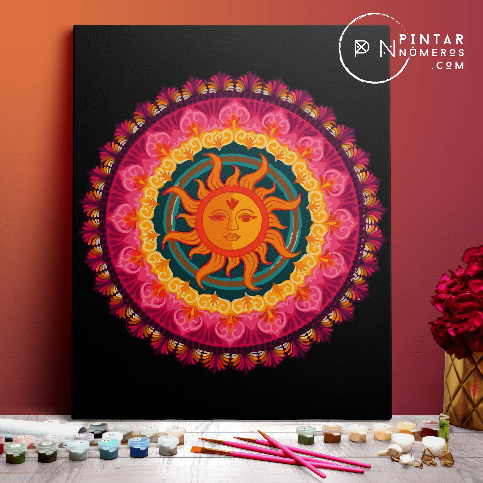 Mandala sol -  Pintar Números®