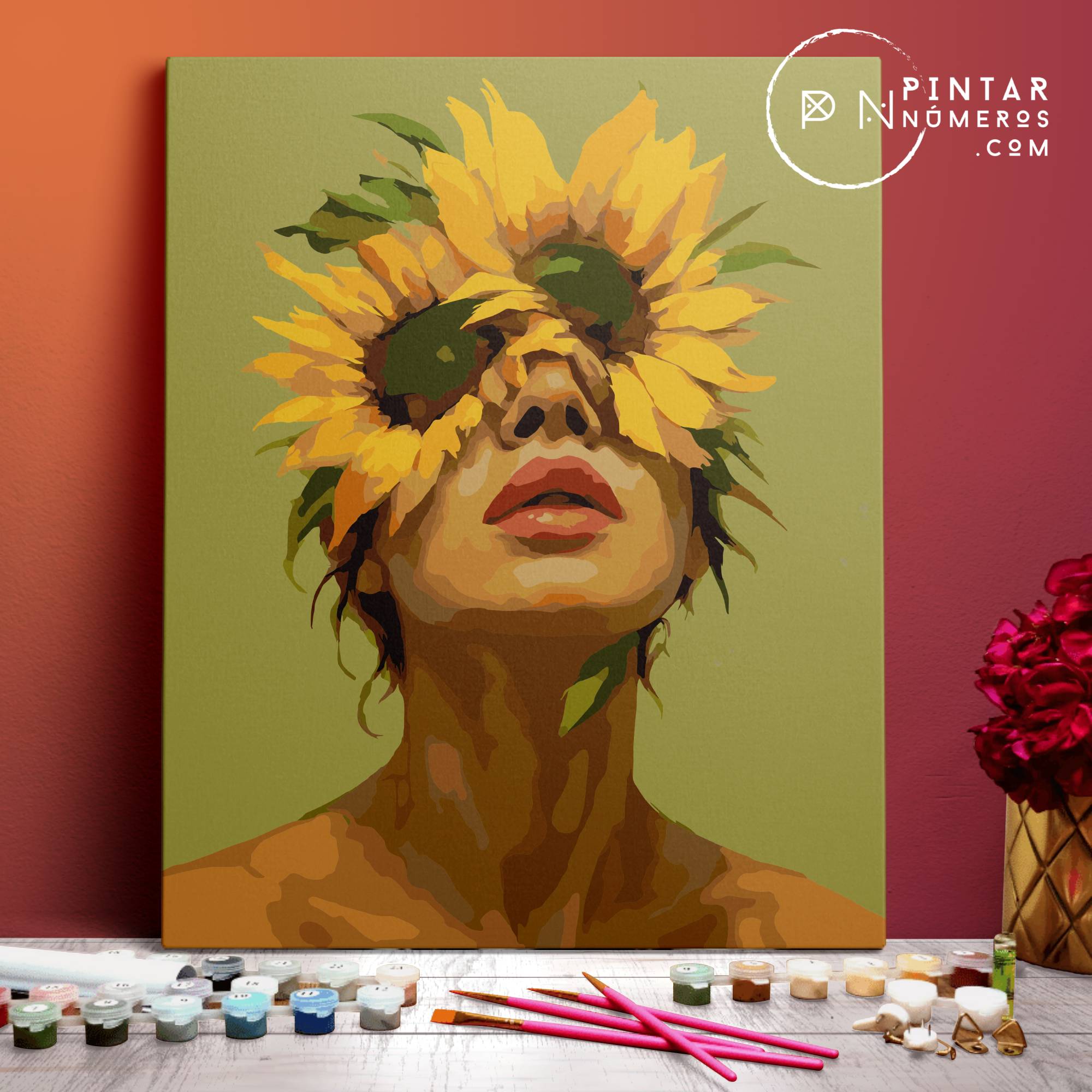 Mujer girasol - Pintar Números®