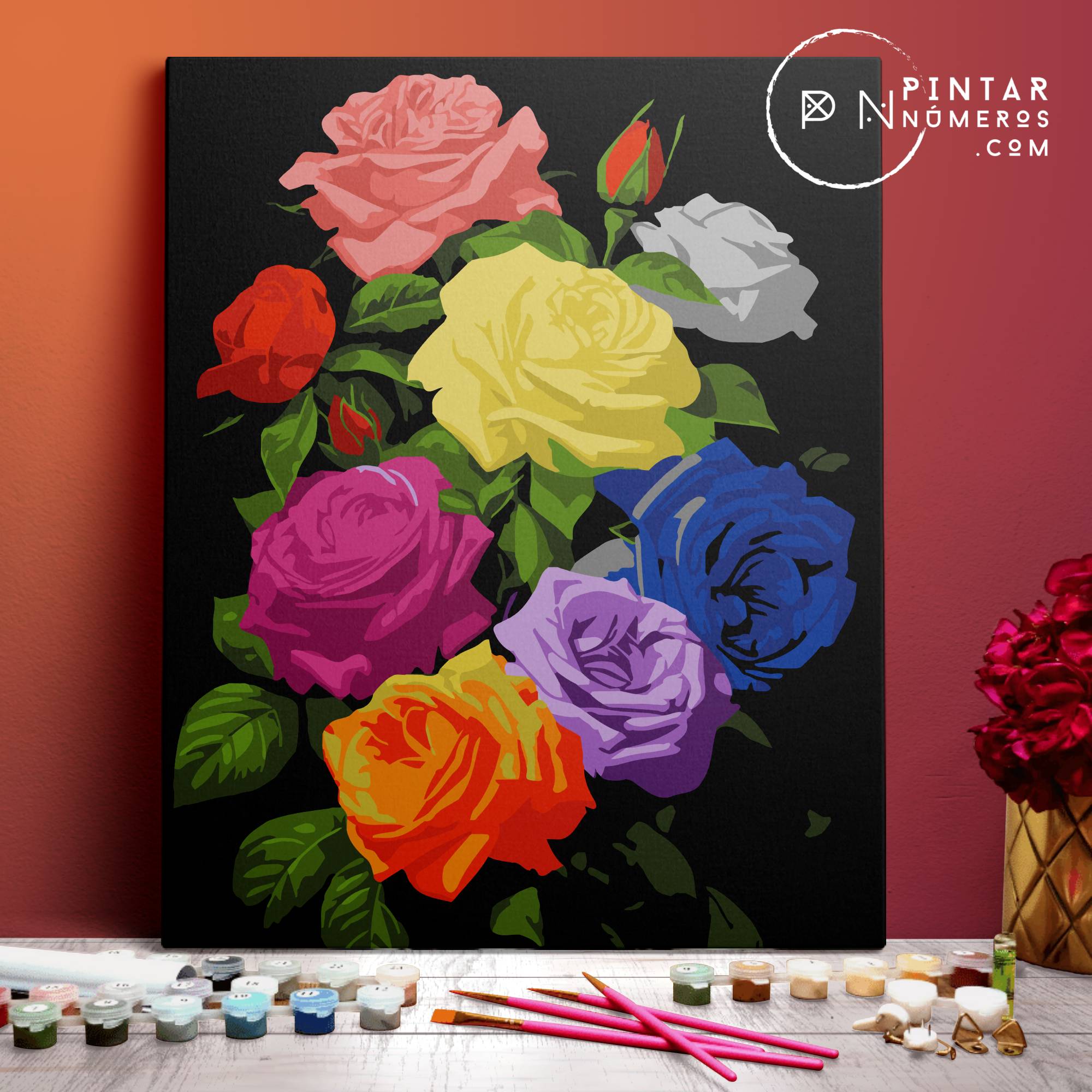 Rosas de Colores -  Pintar Números®