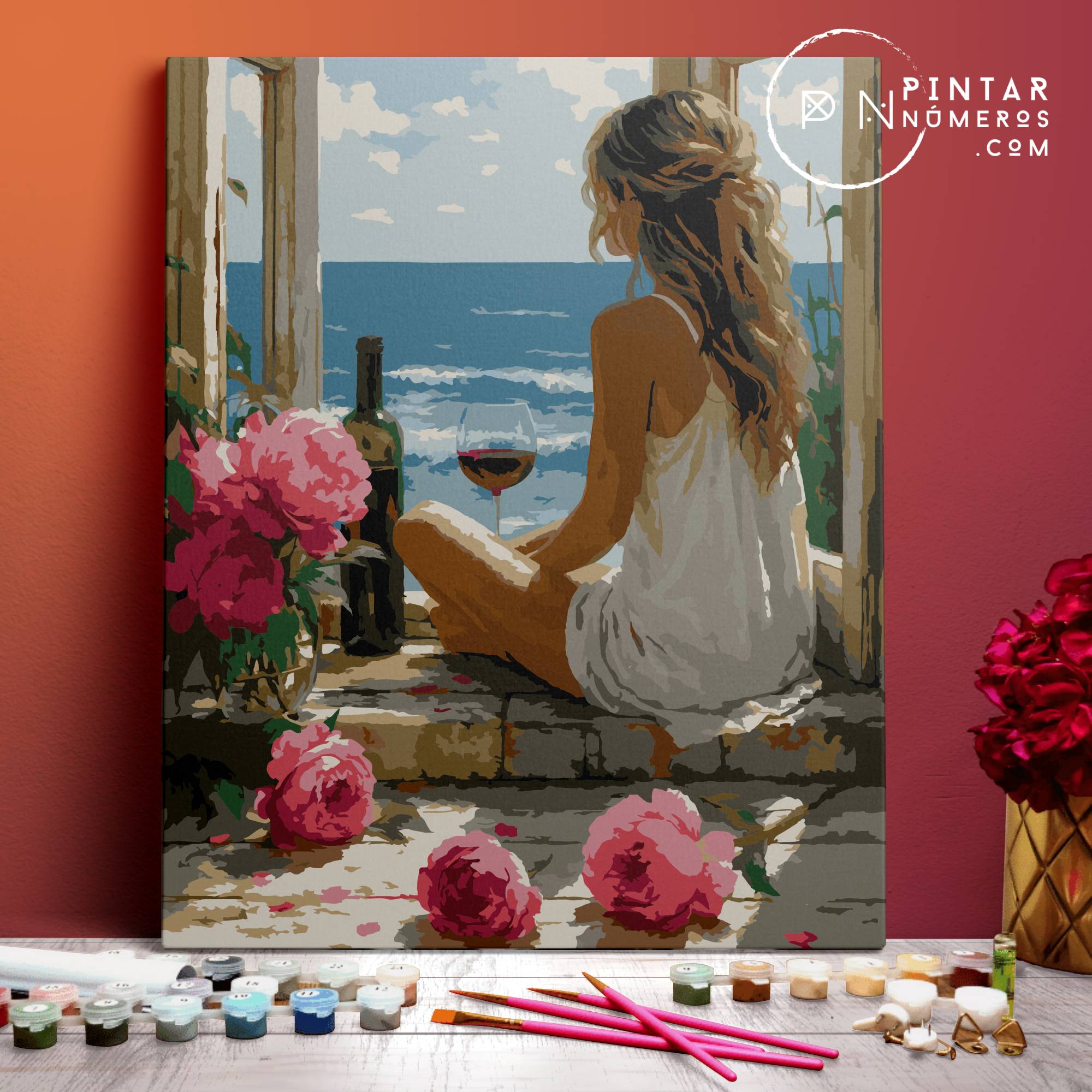 Vino frente al mar -  Pintar Números®