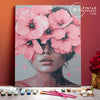 Mujer de flores rosas -  Pintar Números
