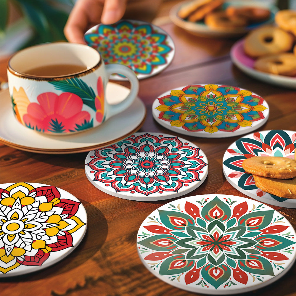 posavasos pintar numeros mandalas