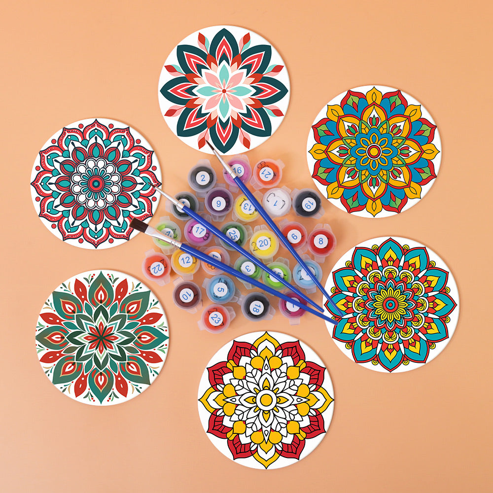 posavasos mandalas pintar por numeros