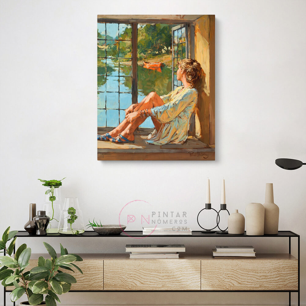 PINTAR NÚMEROS _ Mujer en la Ventana de Paul Hadley - Pintar Números® • 696⁣090⁣522 📞